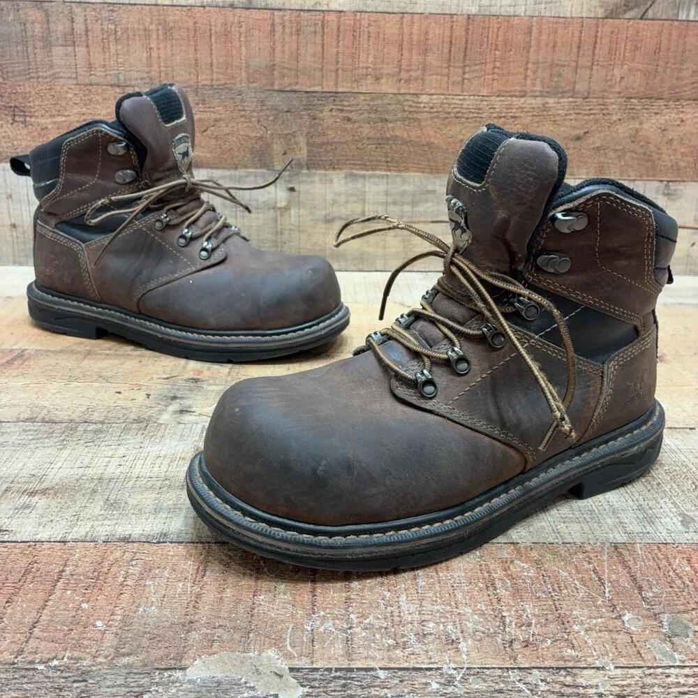Irish Setter 83638 Boots Mens 8 D 41 Brown Leather Work Slip Resist steel toe